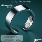 Magnetic Mobility Stainless Steel Magnetic Ring – internal view – four integrated neodymium magnets visible on the inner band.