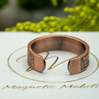 Magnetic Mobility Clover Copper Ring - back view - adjustable open-back design.