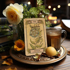 Dark Synevyr Botanica Oculta Tarot Deck 80 Cards - tarot card close-up with botanical illustration KING