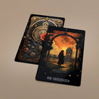 Dark Synevyr Healing with Dreams Tarot Deck 80 Cards – card display – illustrated THE HIEROPHANT card on table setting