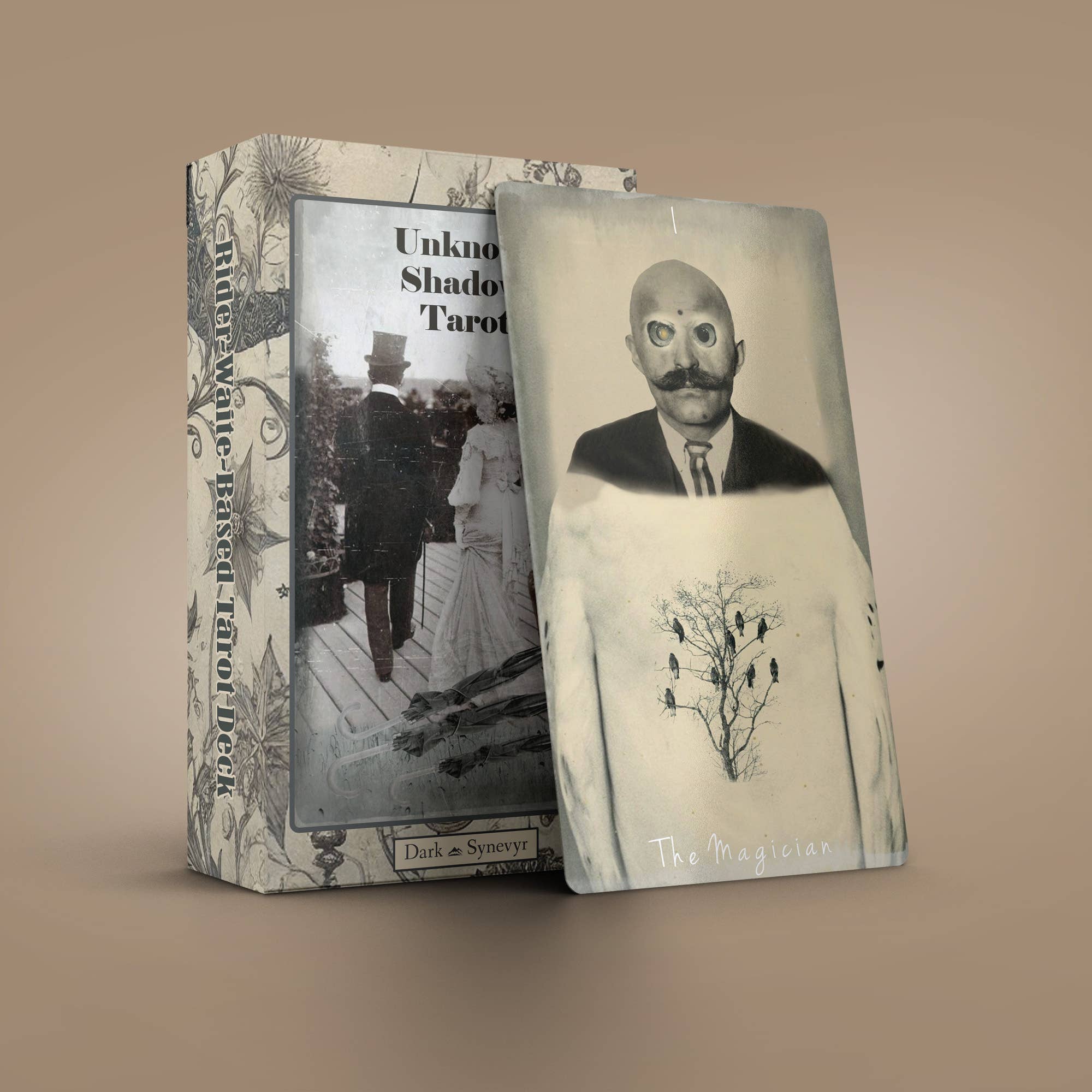 Dark Synevyr Tarot of Unknown Shadows Deck 80 Cards box with The Magician card