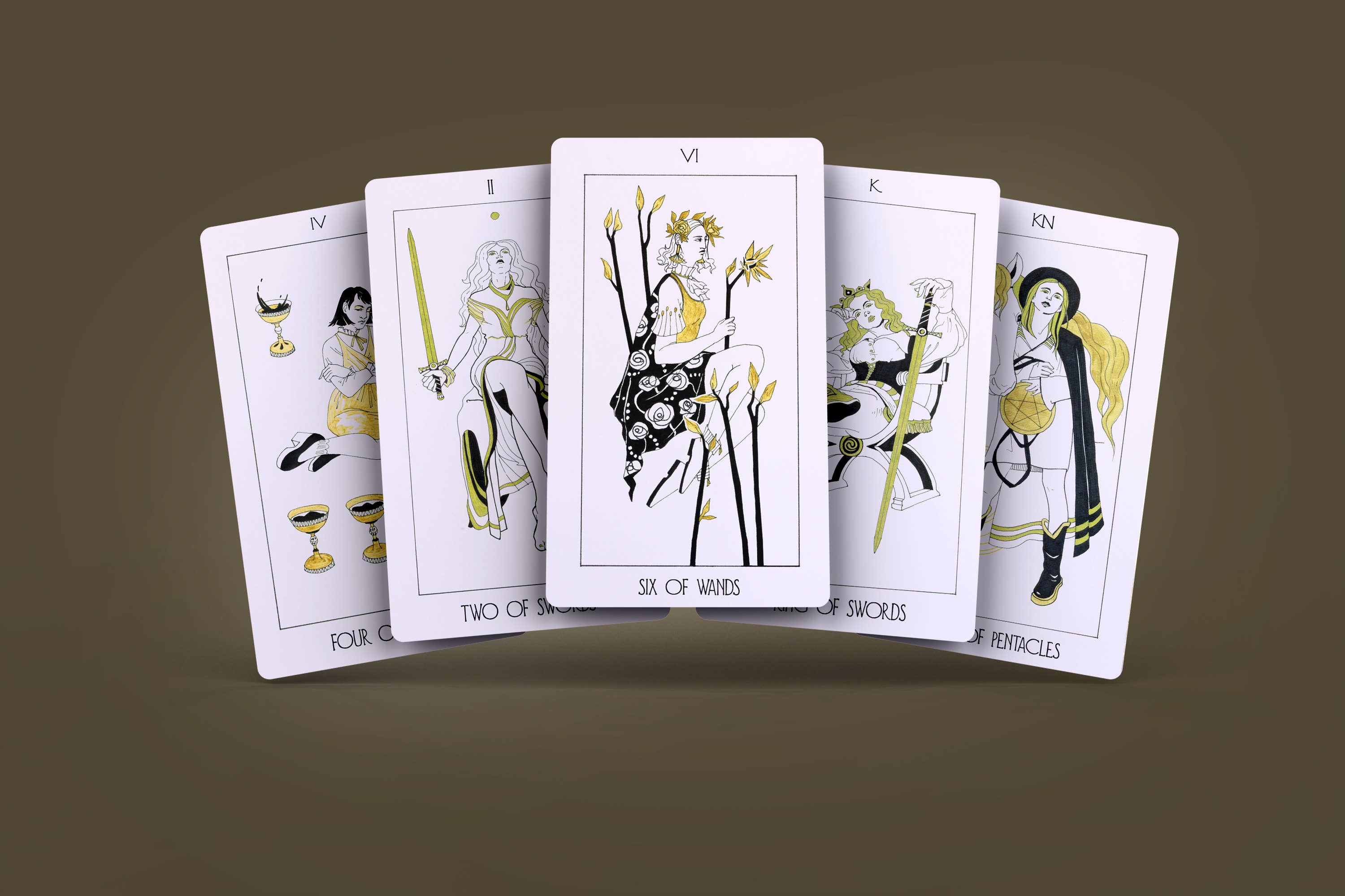 Dark Synevyr The Golden Path Tarot Deck 80 Cards - cards showing suit symbols